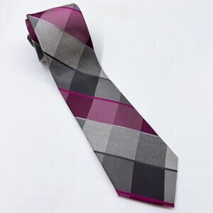 Michael Kors Ties Silk Blend Pink Purple Plaid Men Necktie Suit Formal 56.5x3.25